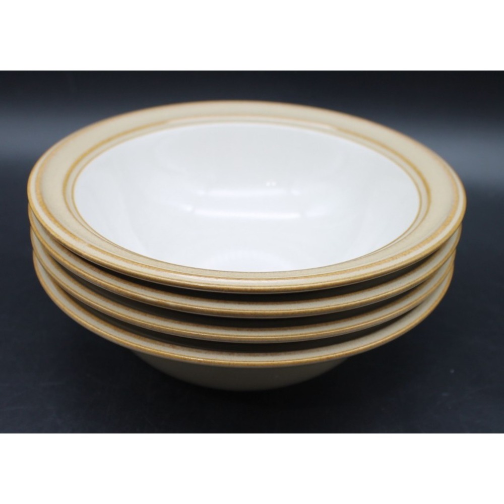 Set of 4 Dansk Sirocco Soup Cereal Bowls Beige Stoneware Thailand 7"